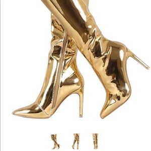 Gold Thigh Boots